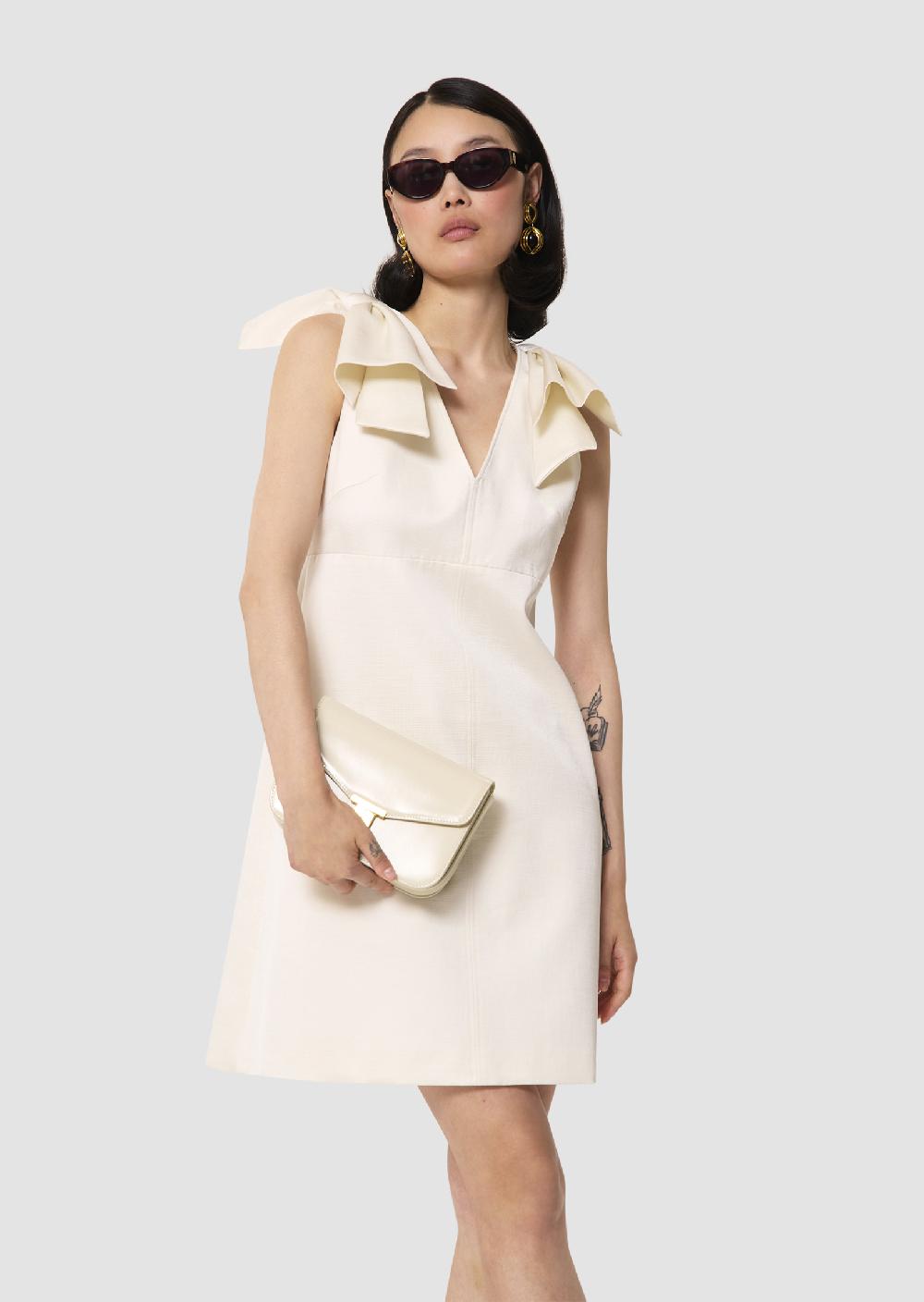 tara jarmon Robe Remarquableécrue en lin satiné