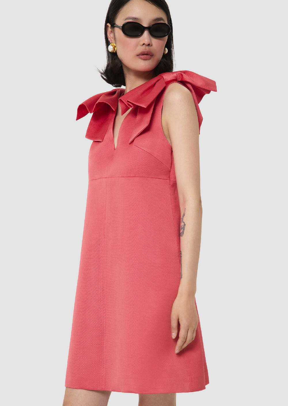 tara jarmon Robe Remarquablerouge en lin satiné