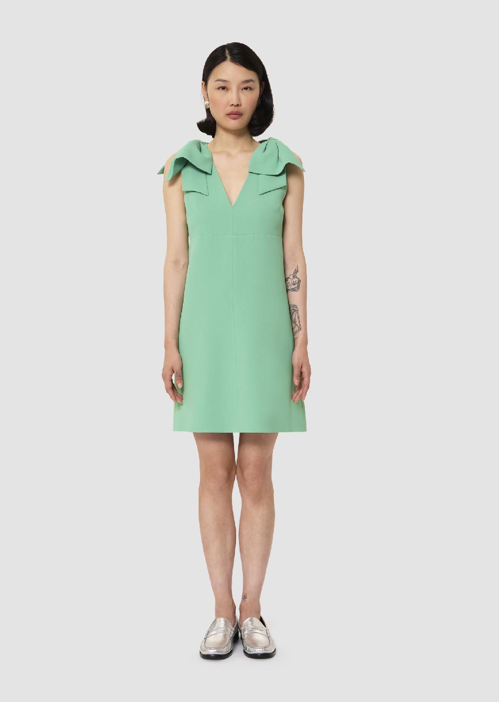 Tara Jarmon Robe Remarquableverte En Crêpe