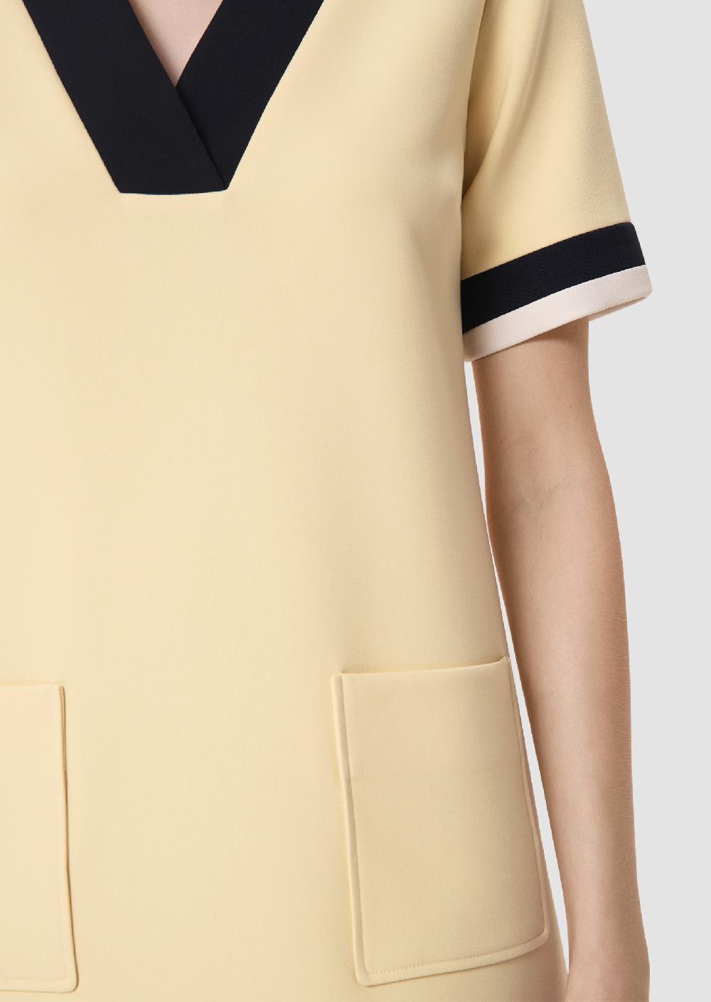 Tara Jarmon Robe Reowajaune En Toile Double