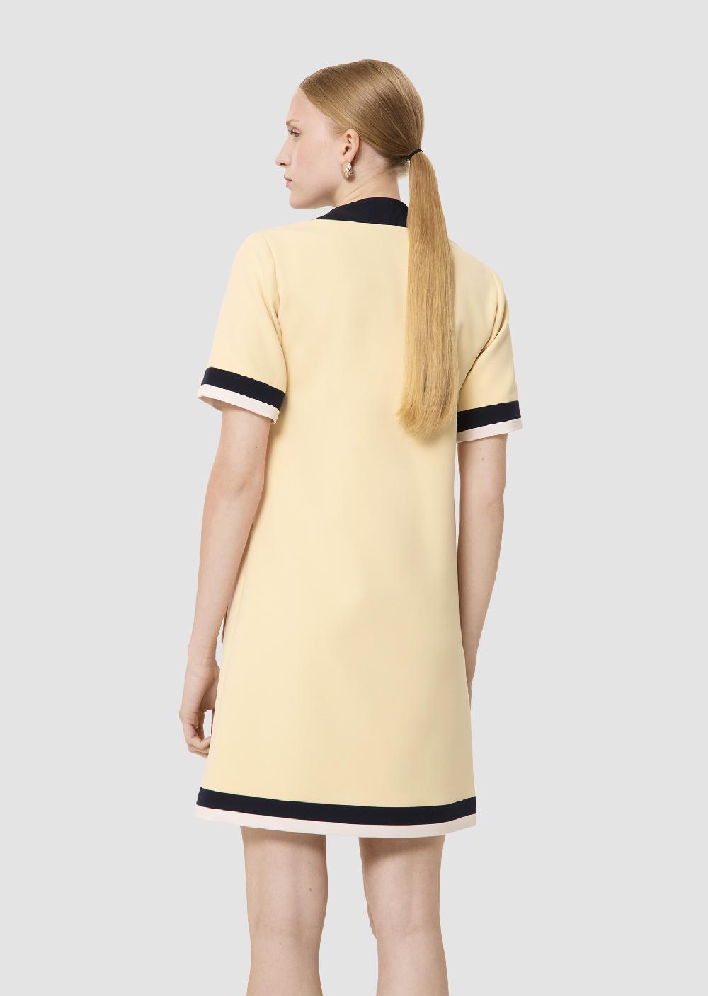 Tara Jarmon Robe Reowajaune En Toile Double