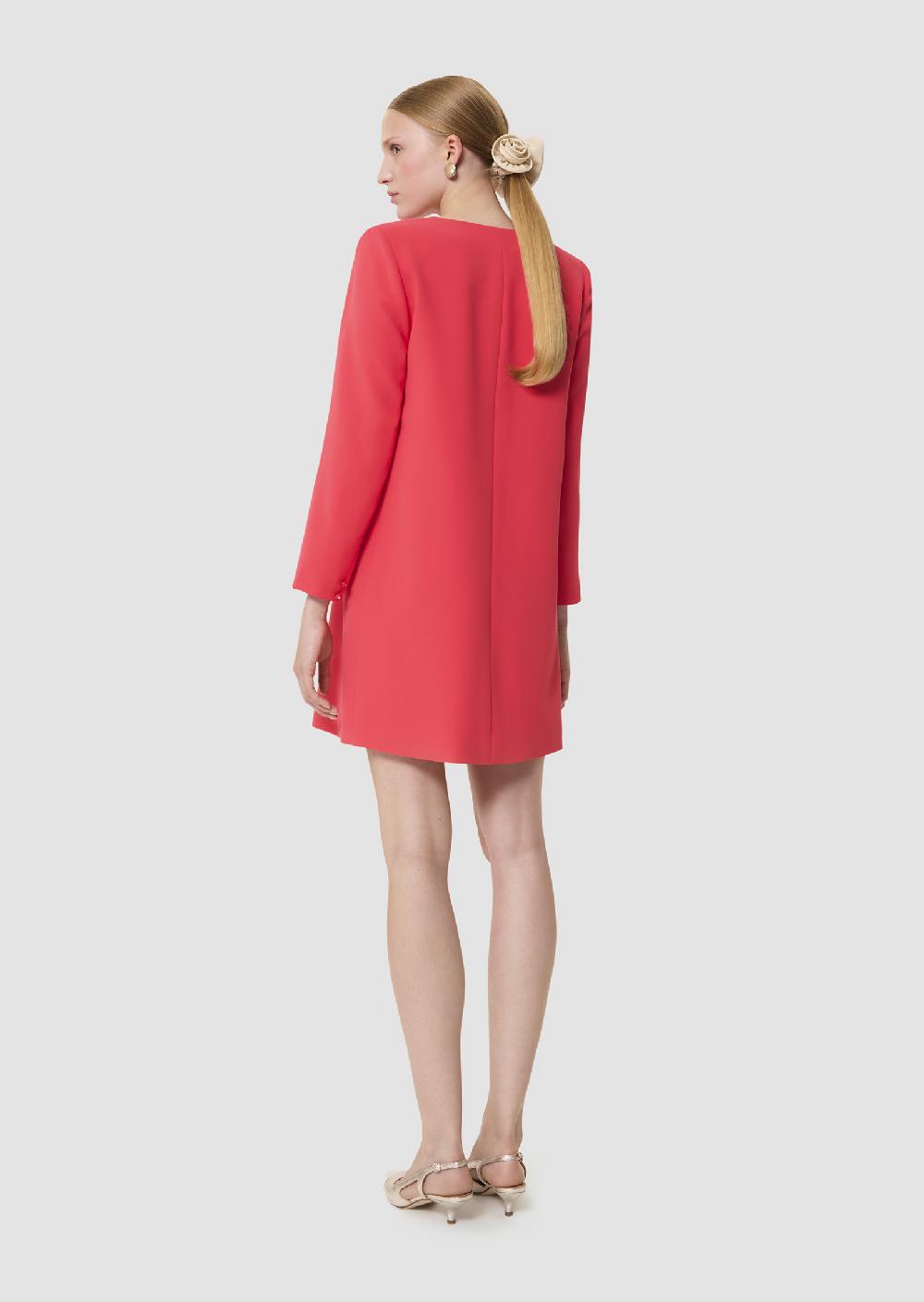 Tara Jarmon Robe Rhealarouge En Crêpe