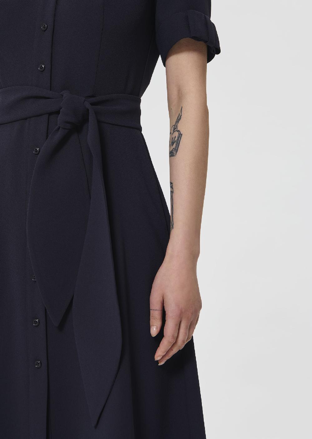 Tara Jarmon Robe Ricochetbleu Nuit En Crêpe Fluide