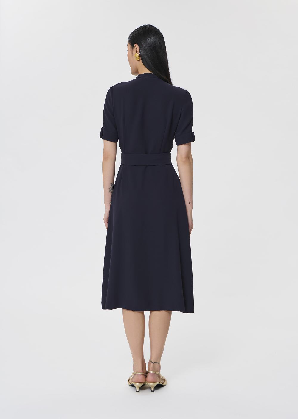 Tara Jarmon Robe Ricochetbleu Nuit En Crêpe Fluide