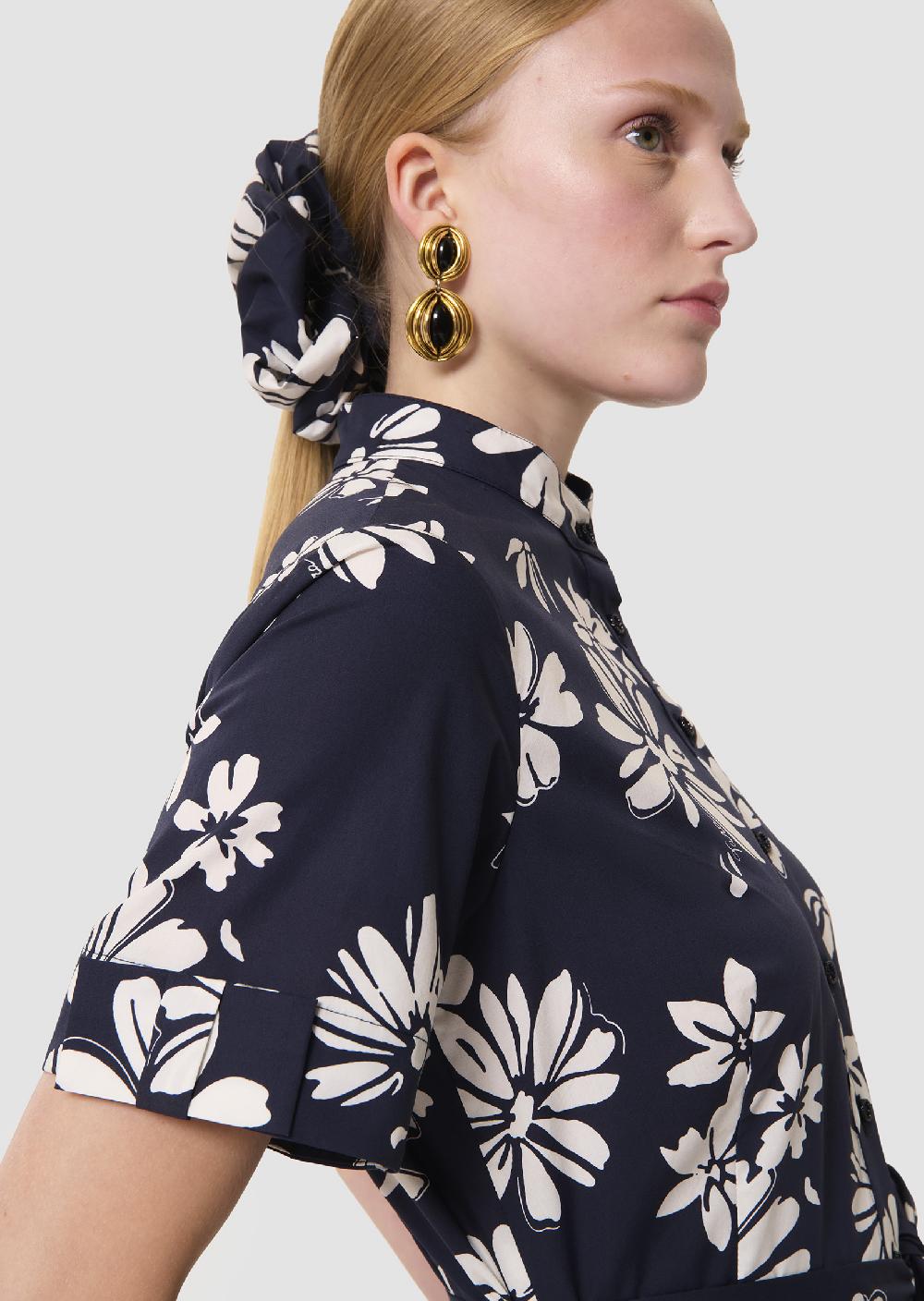 Tara Jarmon Robe Ricochetbleu Nuit Imprimé Fleuri