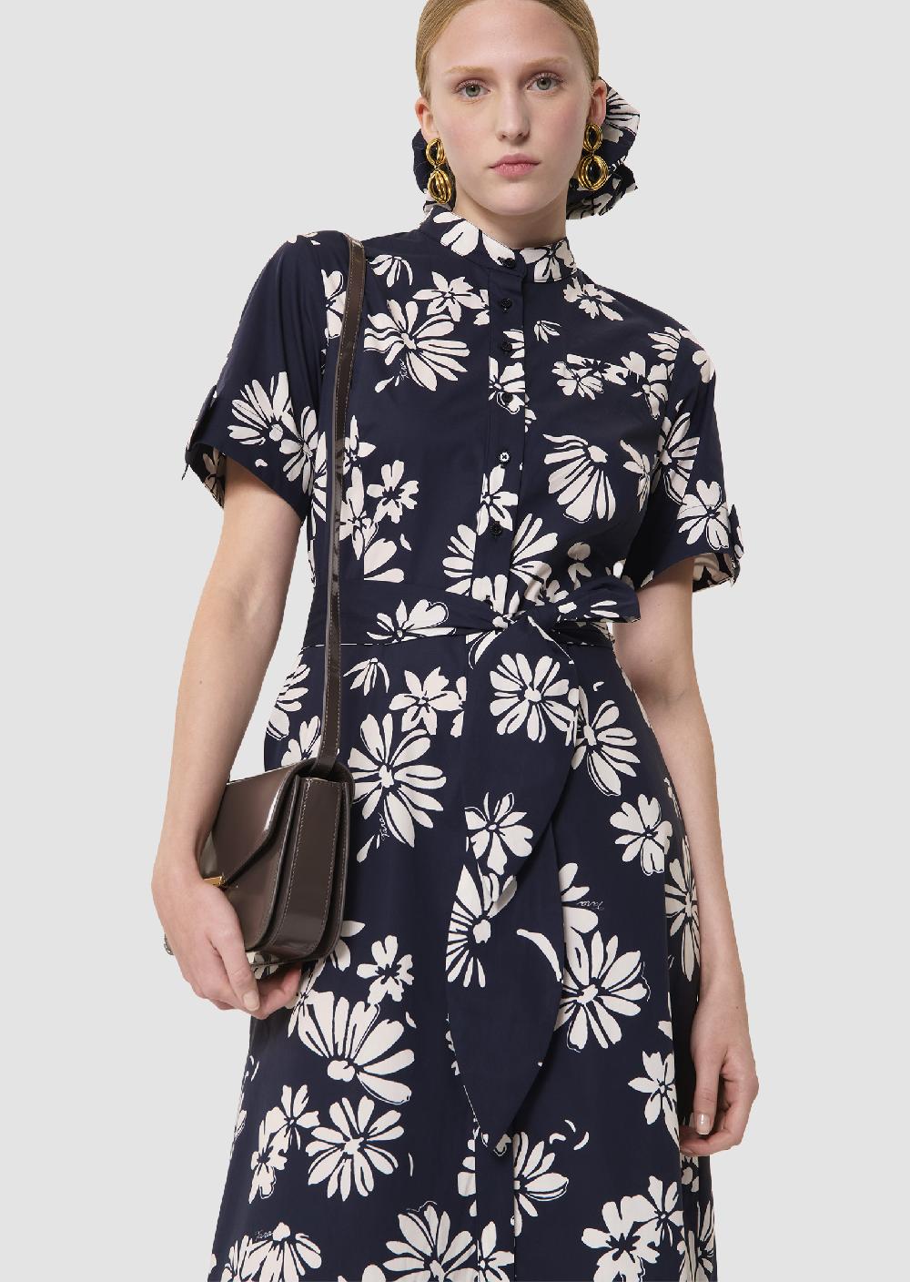 Tara Jarmon Robe Ricochetbleu Nuit Imprimé Fleuri