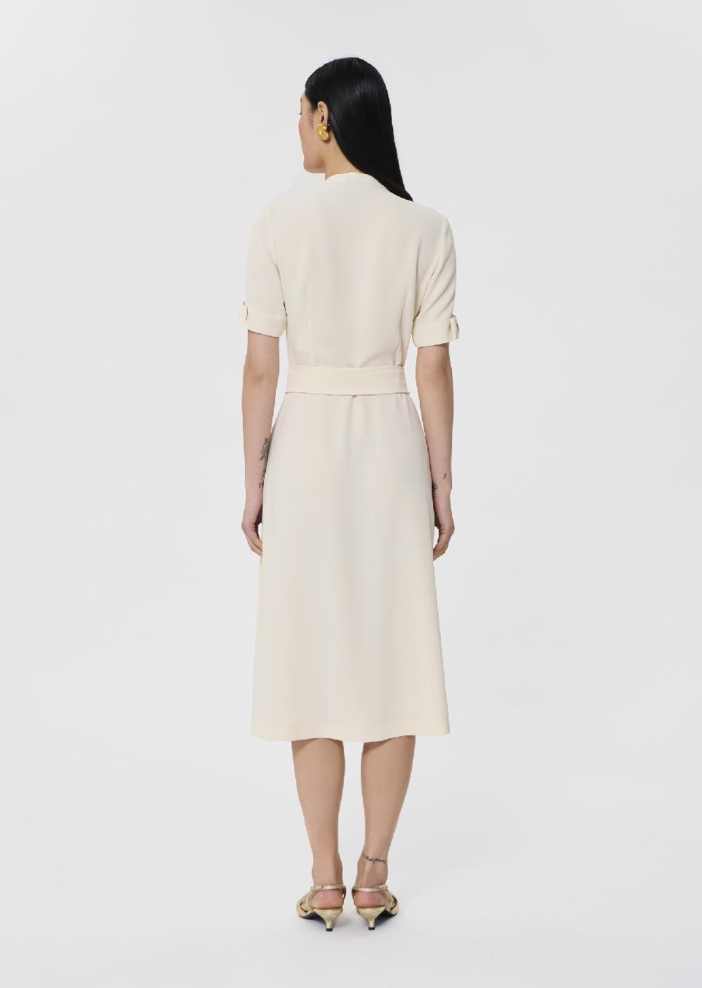 Tara Jarmon Robe Ricochetécru En Crêpe Fluide