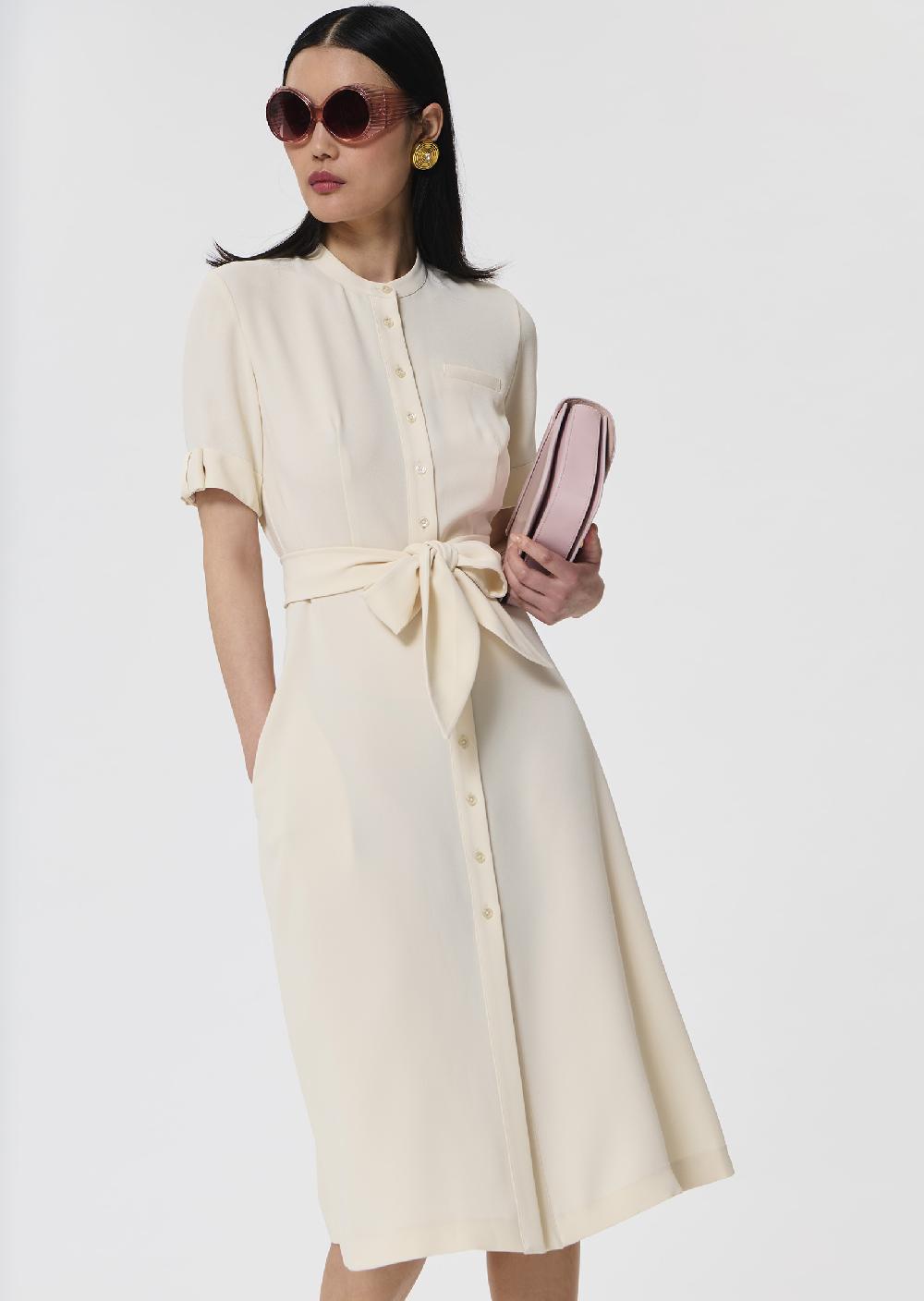 tara jarmon Robe Ricochetécru en crêpe fluide