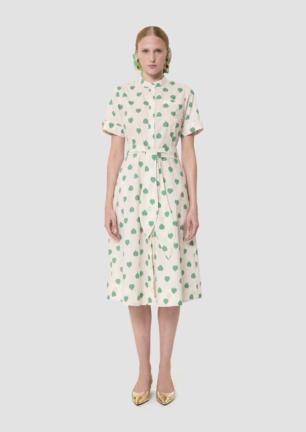 tara jarmon Robe Ricochetverte imprimé coeurs