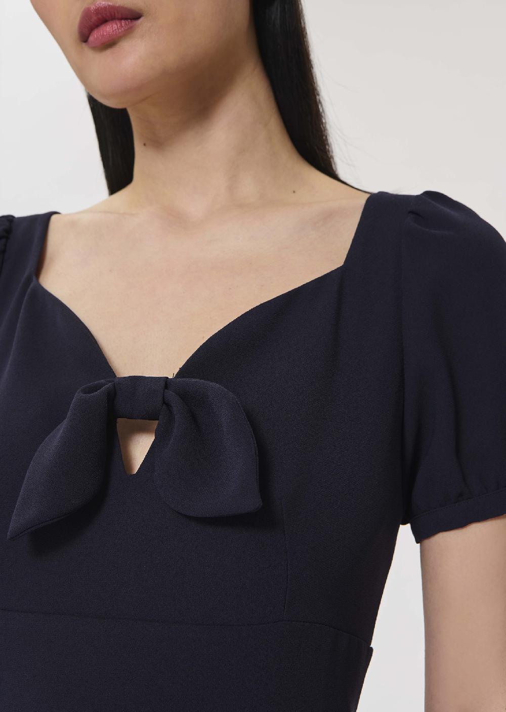 Tara Jarmon Robe Rochelbleu Nuit En Crêpe Fluide