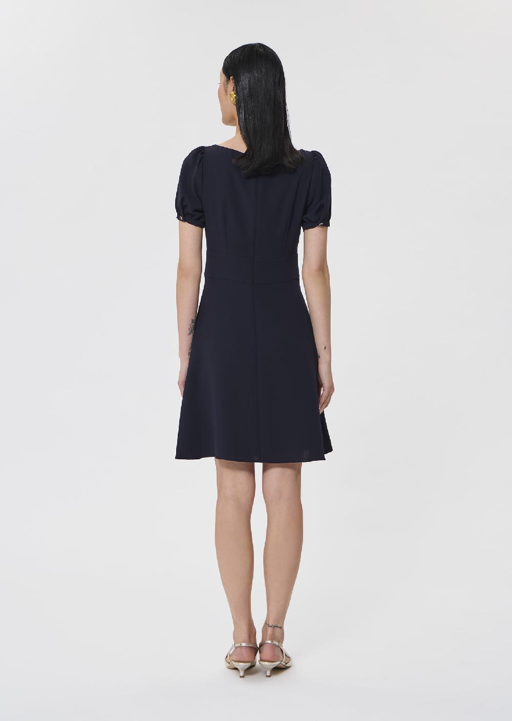 Tara Jarmon Robe Rochelbleu Nuit En Crêpe Fluide