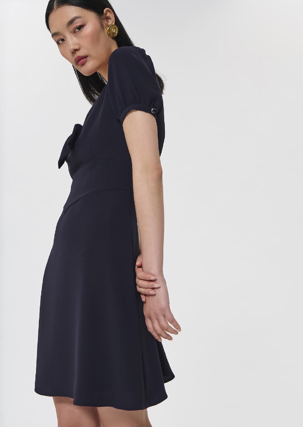 tara jarmon Robe Rochelbleu nuit en crêpe fluide