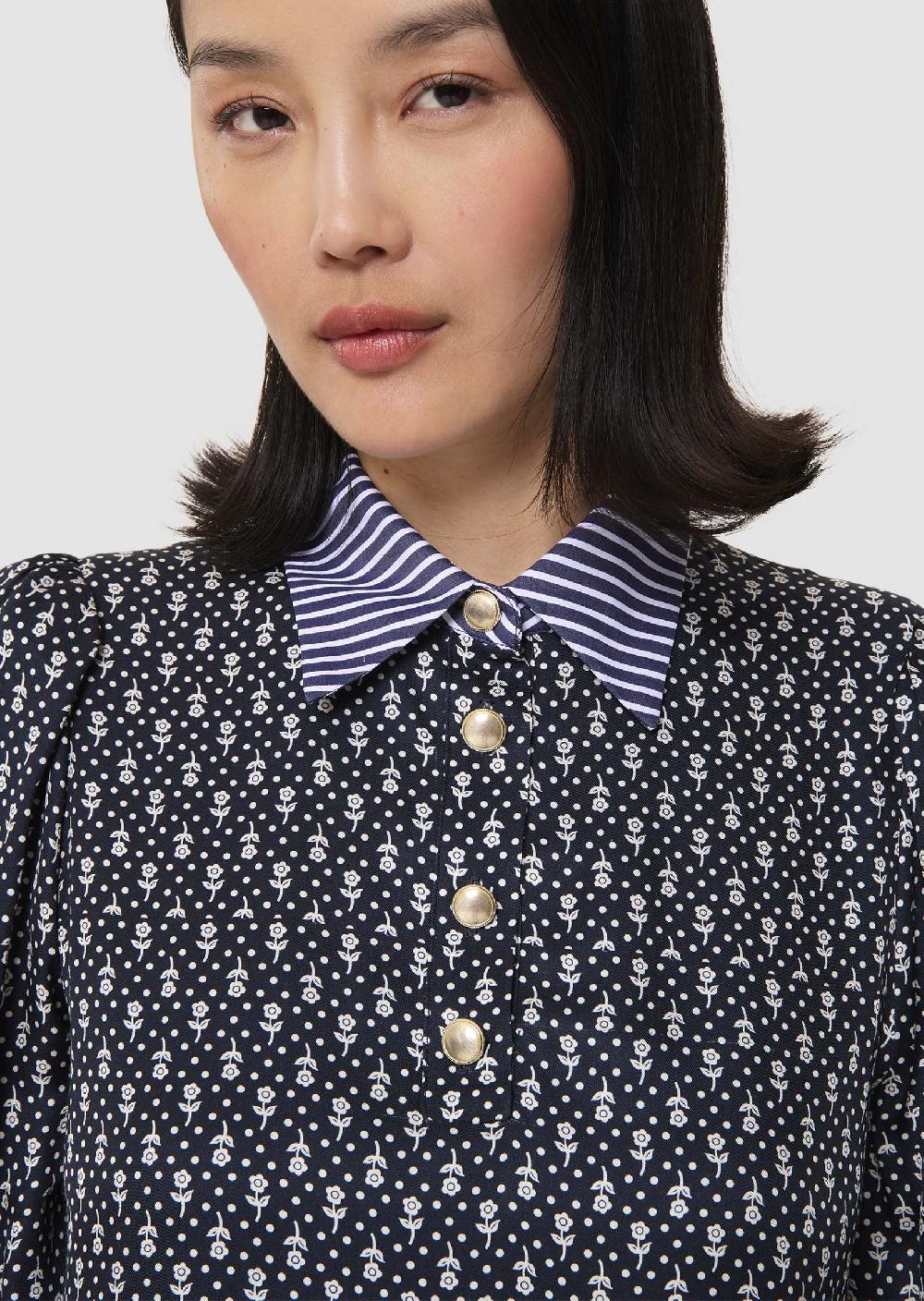 Tara Jarmon Robe Rolfinobleu Nuit Imprimée Fleuri