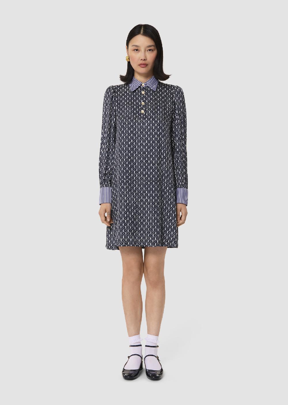 Tara Jarmon Robe Rolfinobleu Nuit Imprimée Fleuri