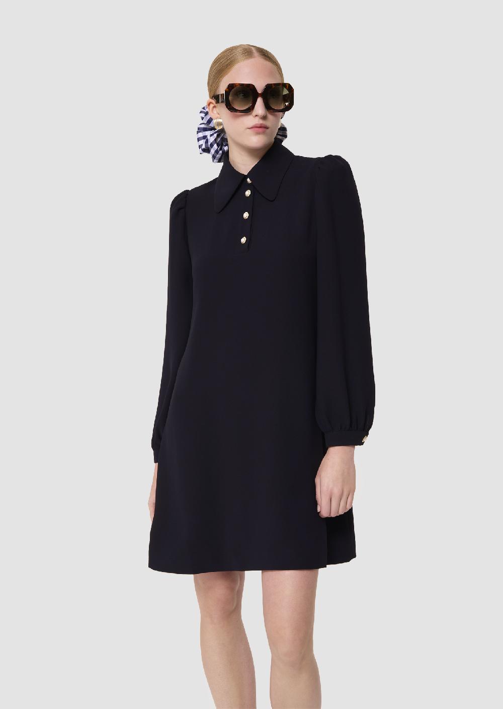 tara jarmon Robe Rolfobleu nuit en crêpe