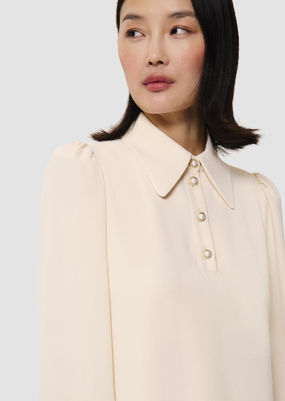 Tara Jarmon Robe Rolfoécrue En Crêpe