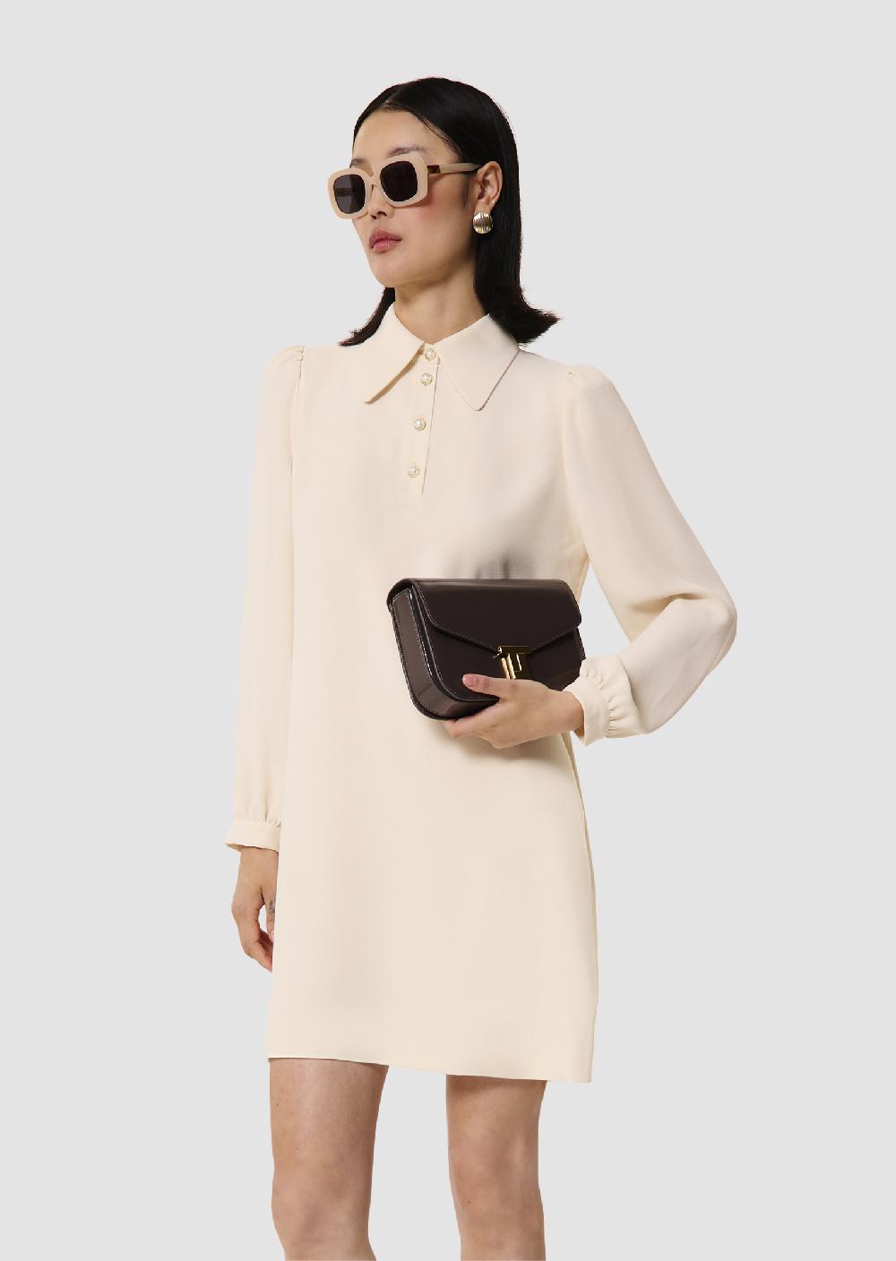 tara jarmon Robe Rolfoécrue en crêpe