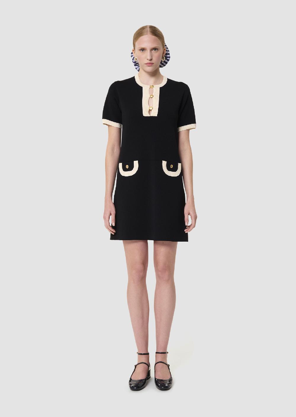 Tara Jarmon Robe Rollerbicolore Nuit Et écrue