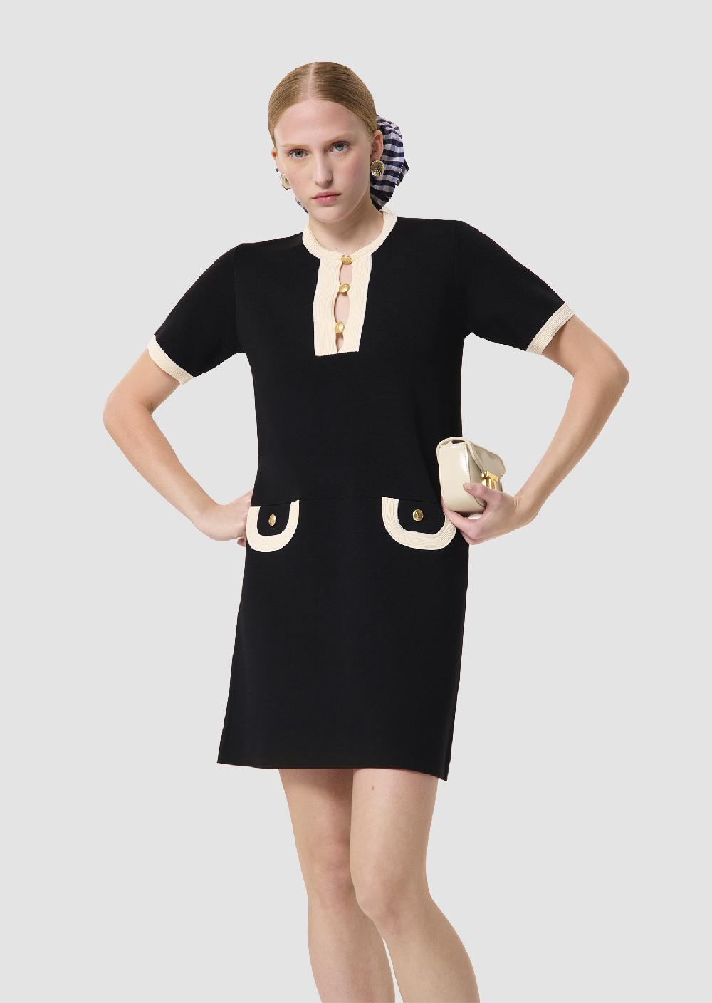 tara jarmon Robe Rollerbicolore nuit et écrue