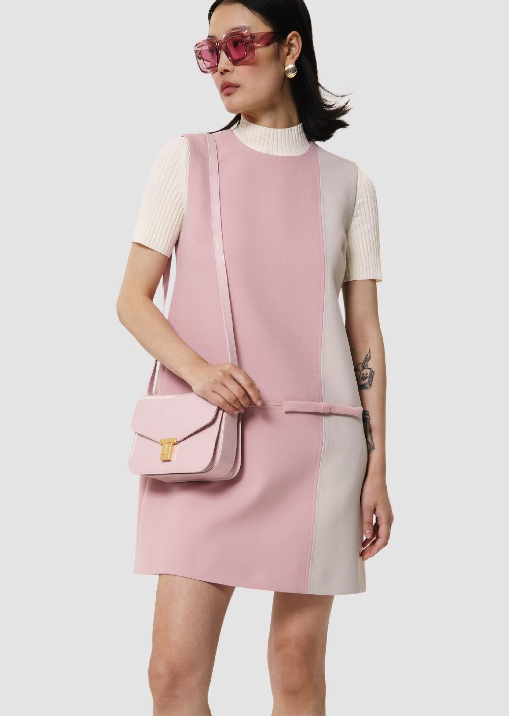 tara jarmon Robe Rollyrose en toile double