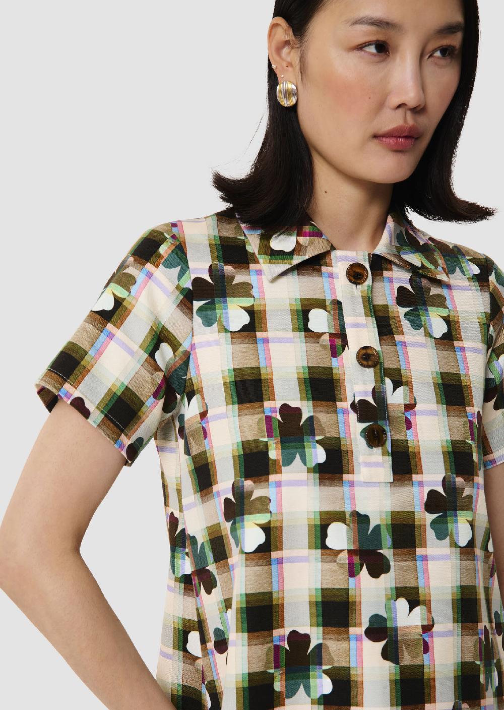 Tara Jarmon Robe Roryverte Imprimé Trèfles