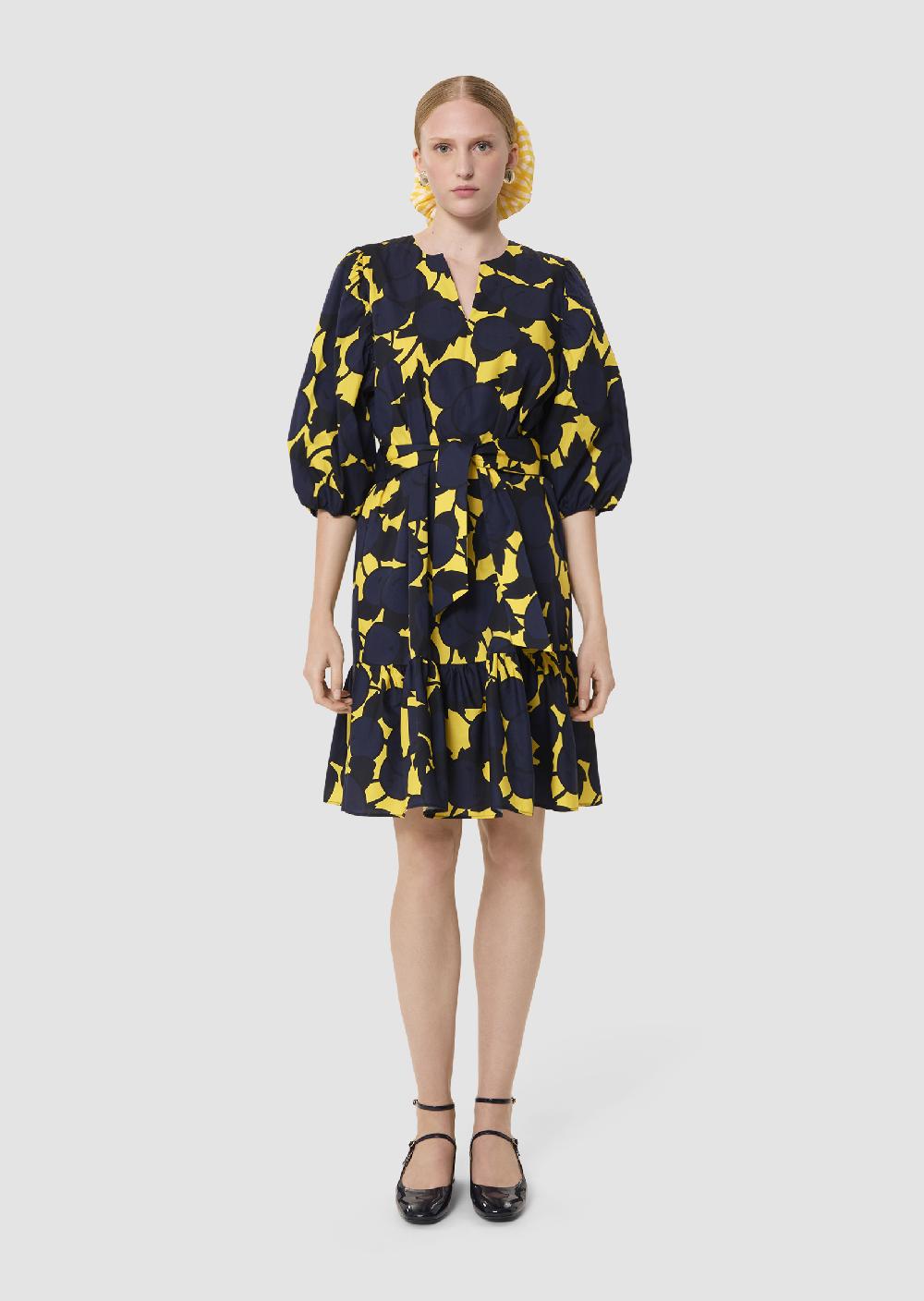 Tara Jarmon Robe Rosabettajaune Imprimée Cerises