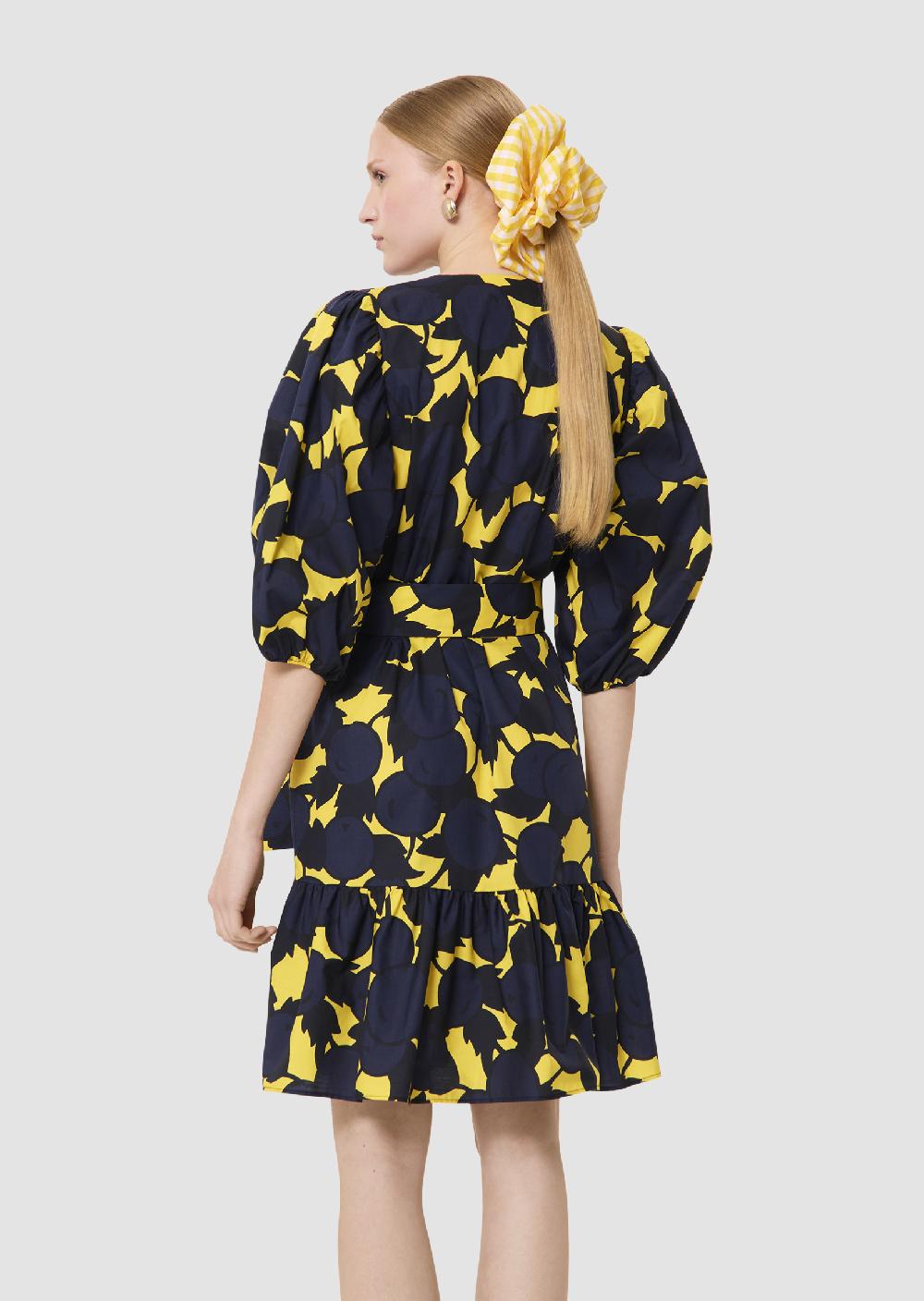 Tara Jarmon Robe Rosabettajaune Imprimée Cerises