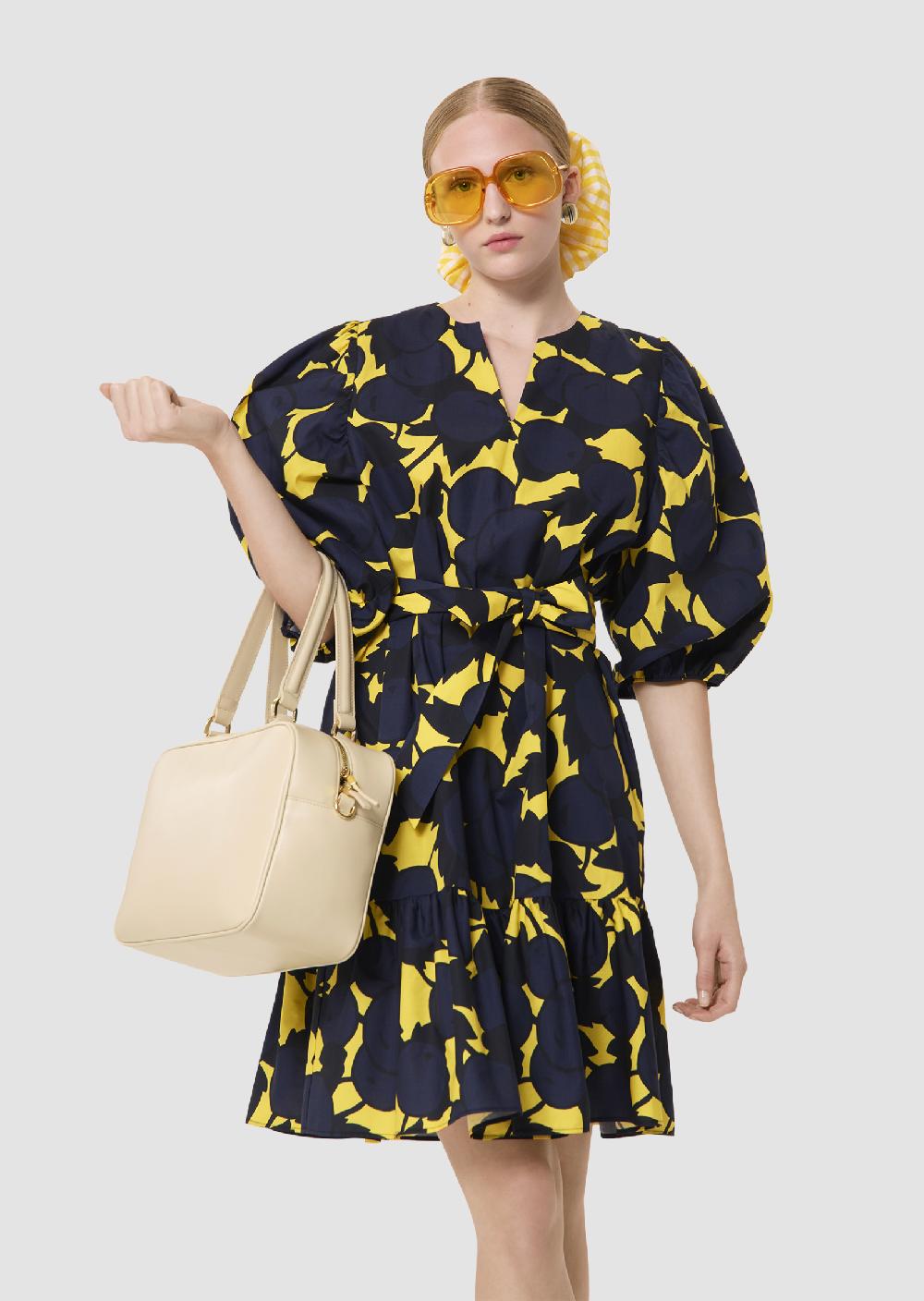 tara jarmon Robe Rosabettajaune imprimée cerises