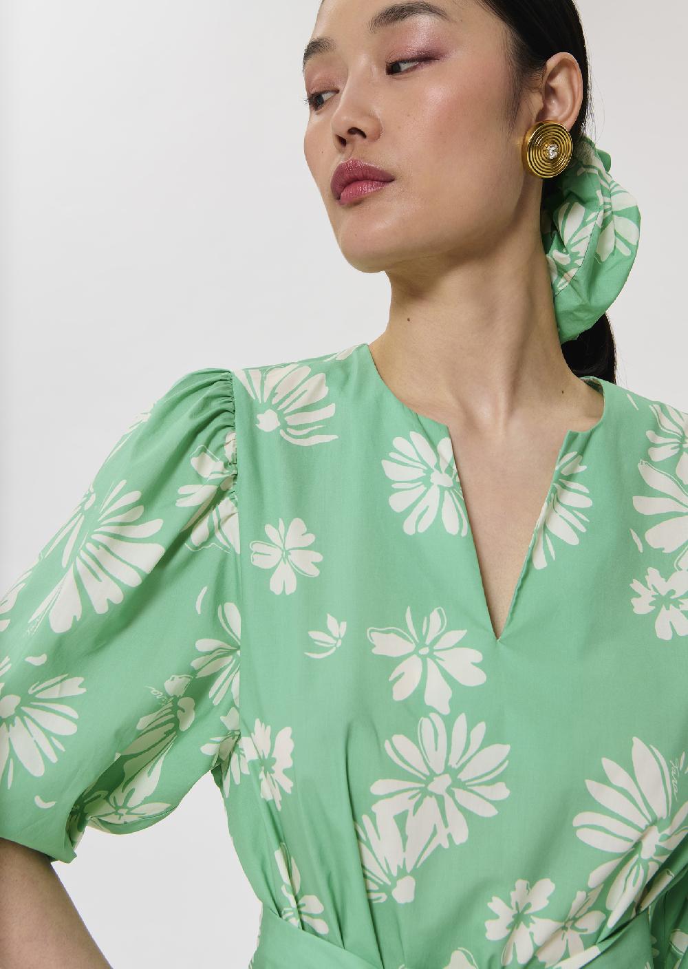 Tara Jarmon Robe Rosabettaverte Imprimée Fleuri