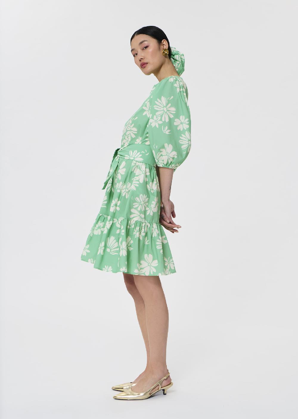 tara jarmon Robe Rosabettaverte imprimée fleuri