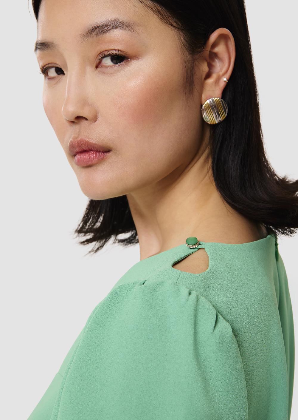 Tara Jarmon Robe Rosaliaverte En Crêpe