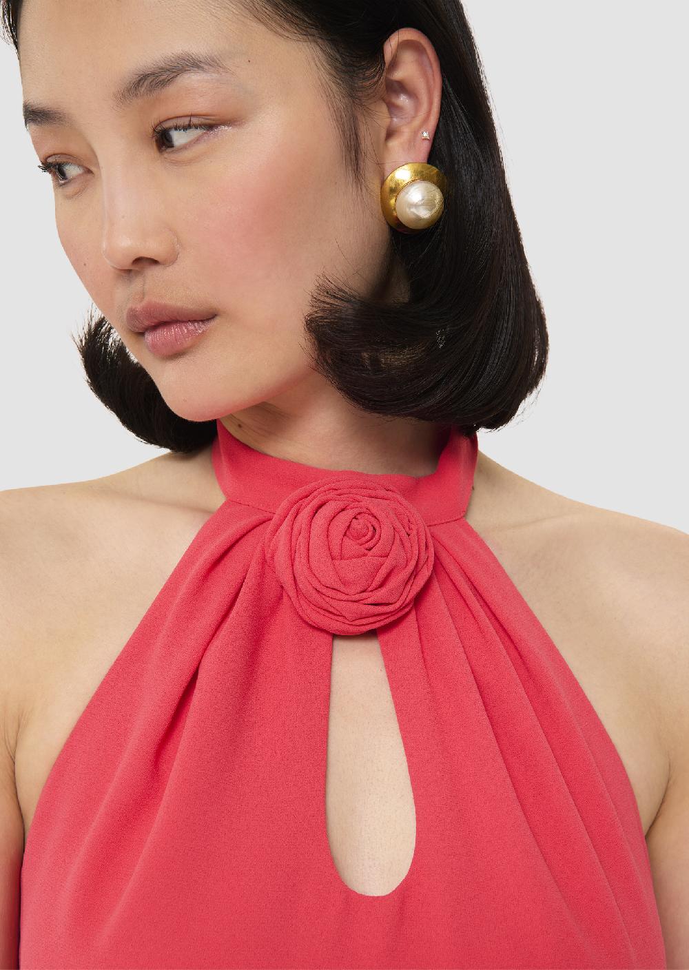 Tara Jarmon Robe Rosannerouge En Crêpe