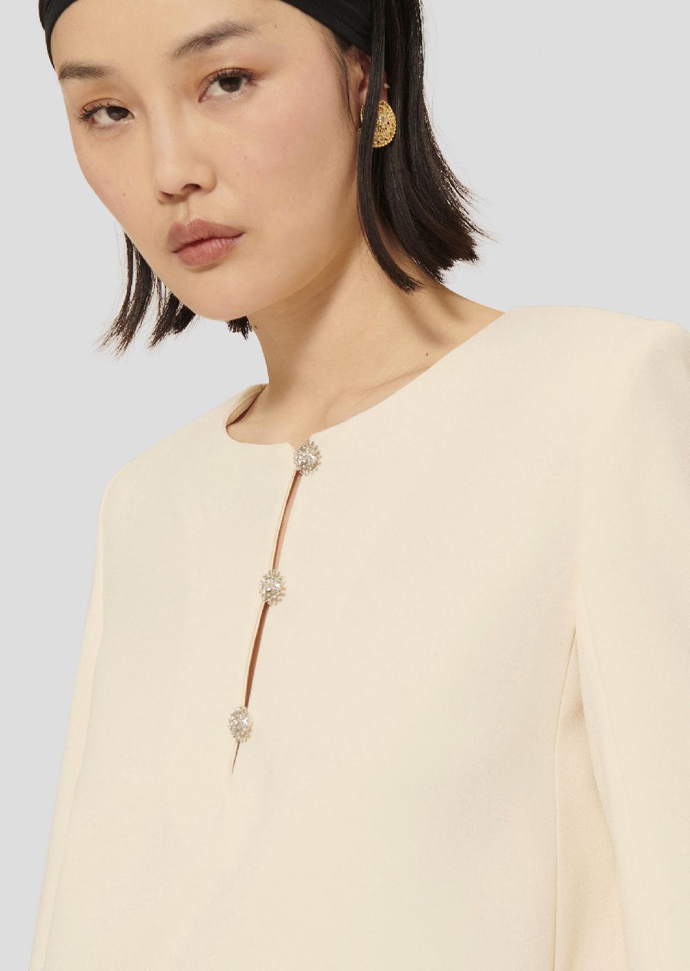 Tara Jarmon Robe Rosarioécrue En Crêpe