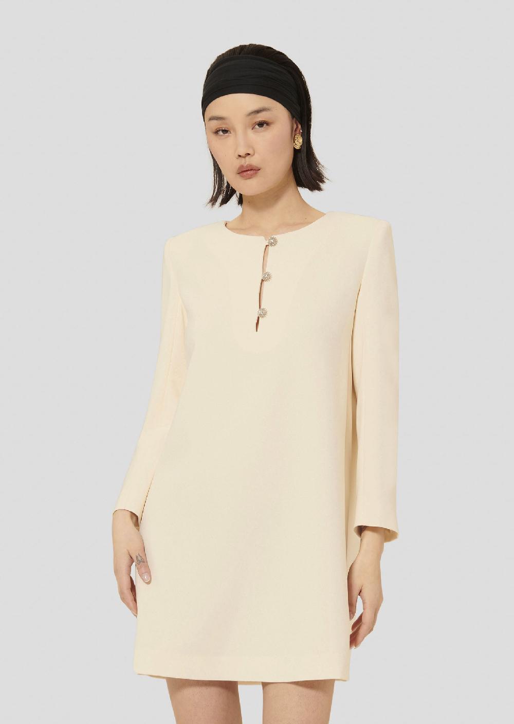 tara jarmon Robe Rosarioécrue en crêpe