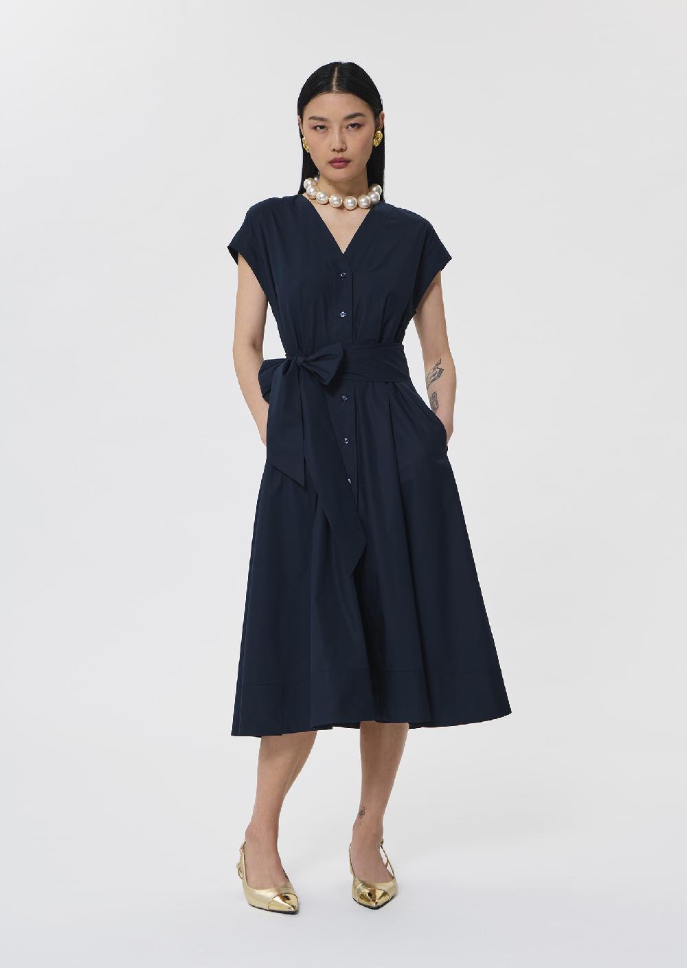 tara jarmon Robe Rosiableu nuit en popeline