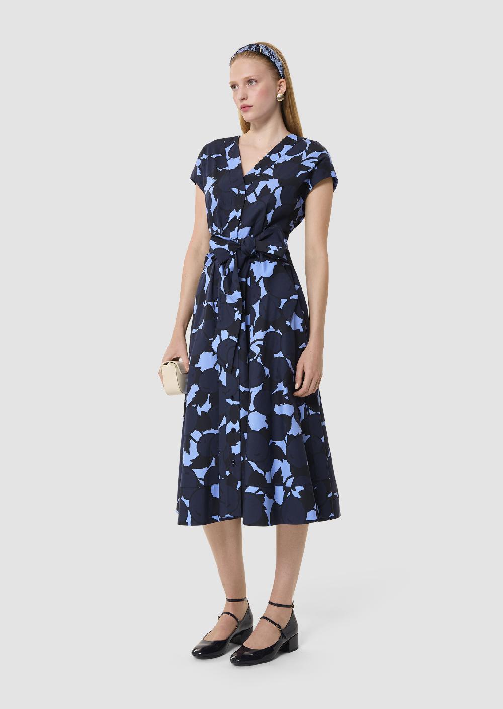 tara jarmon Robe Rosiableue imprimée cerises