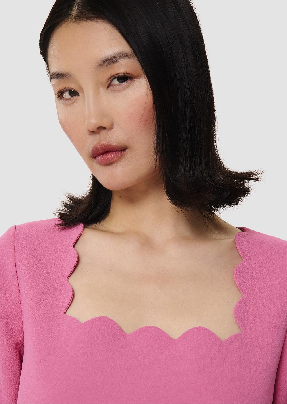 Tara Jarmon Robe Rossierose En Crêpe