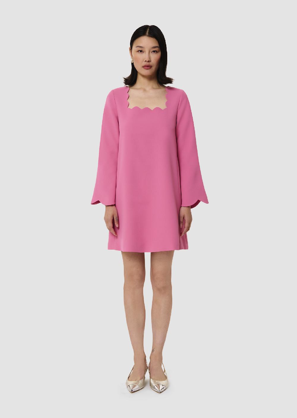 Tara Jarmon Robe Rossierose En Crêpe