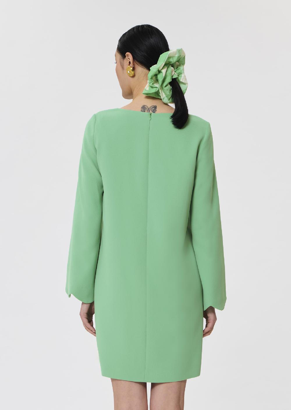 Tara Jarmon Robe Rossieverte En Crêpe