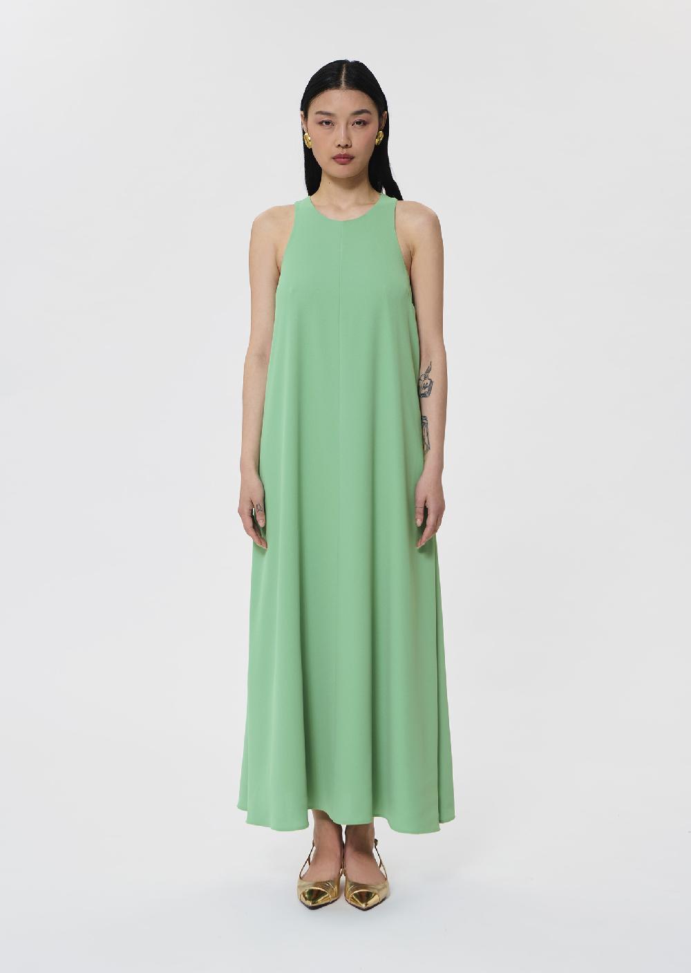 Tara Jarmon Robe Roxanneverte En Crêpe