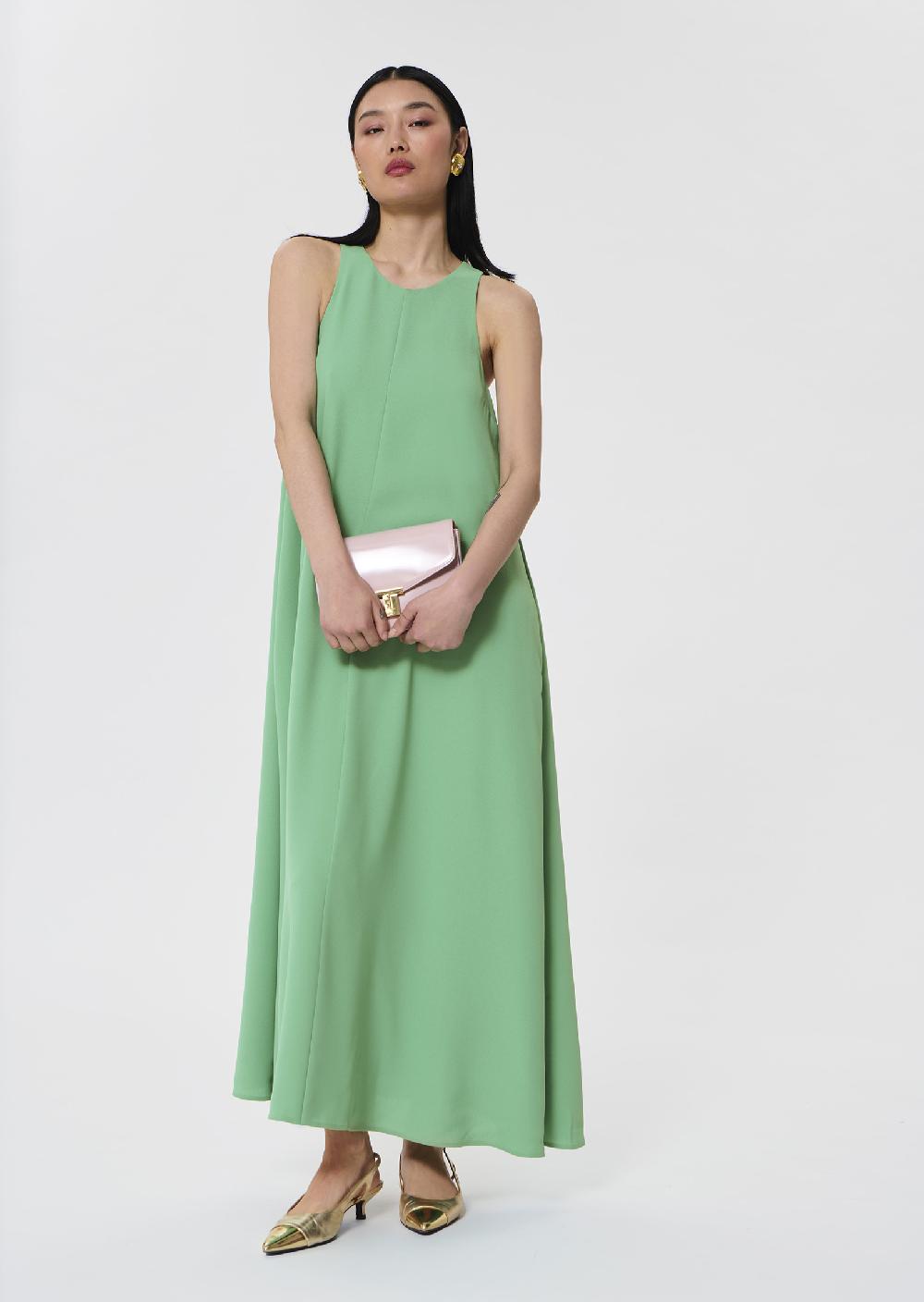 tara jarmon Robe Roxanneverte en crêpe