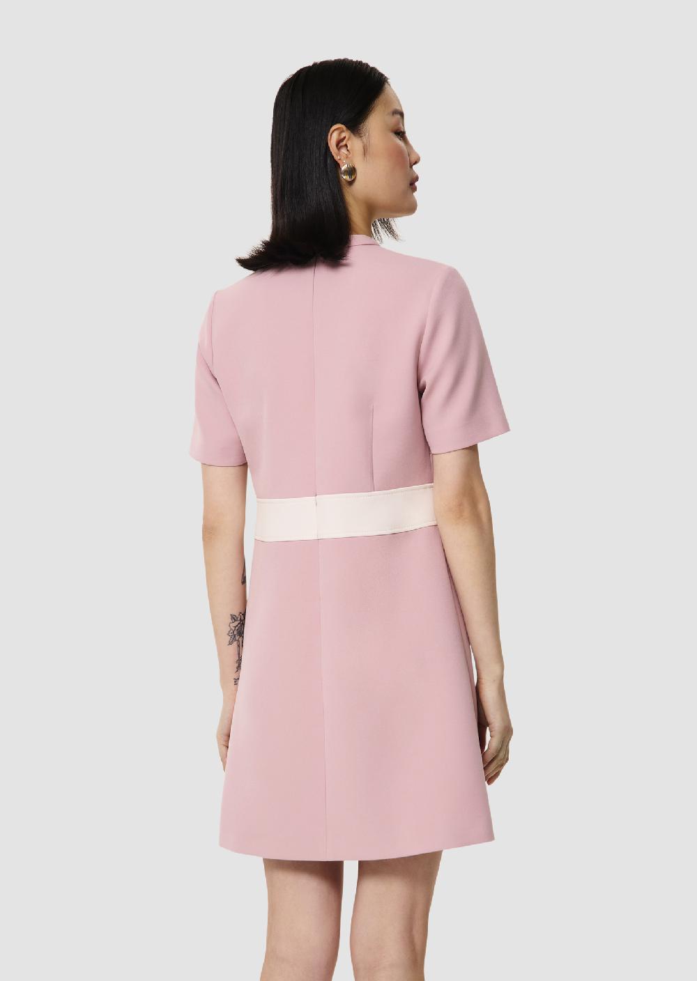 Tara Jarmon Robe Roycerose En Toile Double