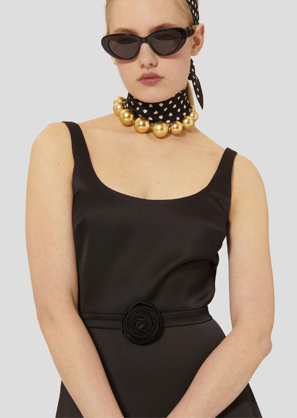 Tara Jarmon Robe Rubennoire En Satin Fluide