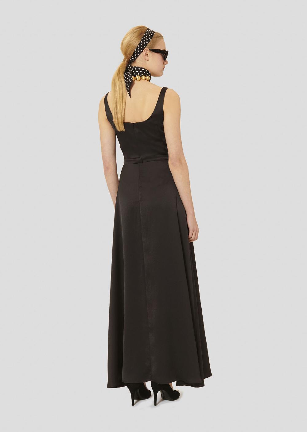 Tara Jarmon Robe Rubennoire En Satin Fluide