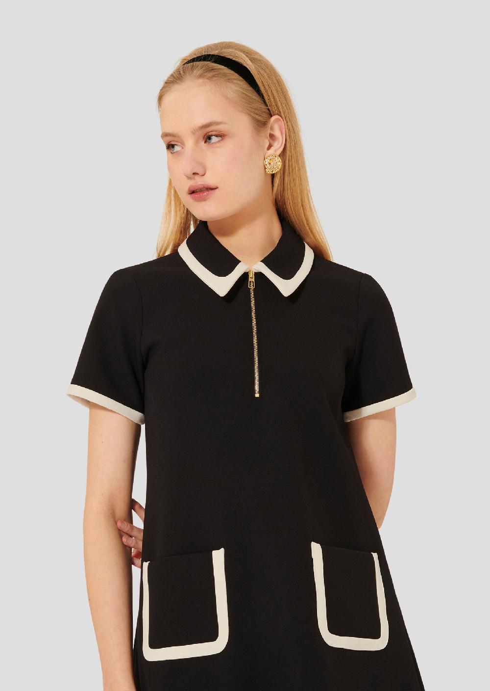 Tara Jarmon Robe Rubinanoire En Toile Double