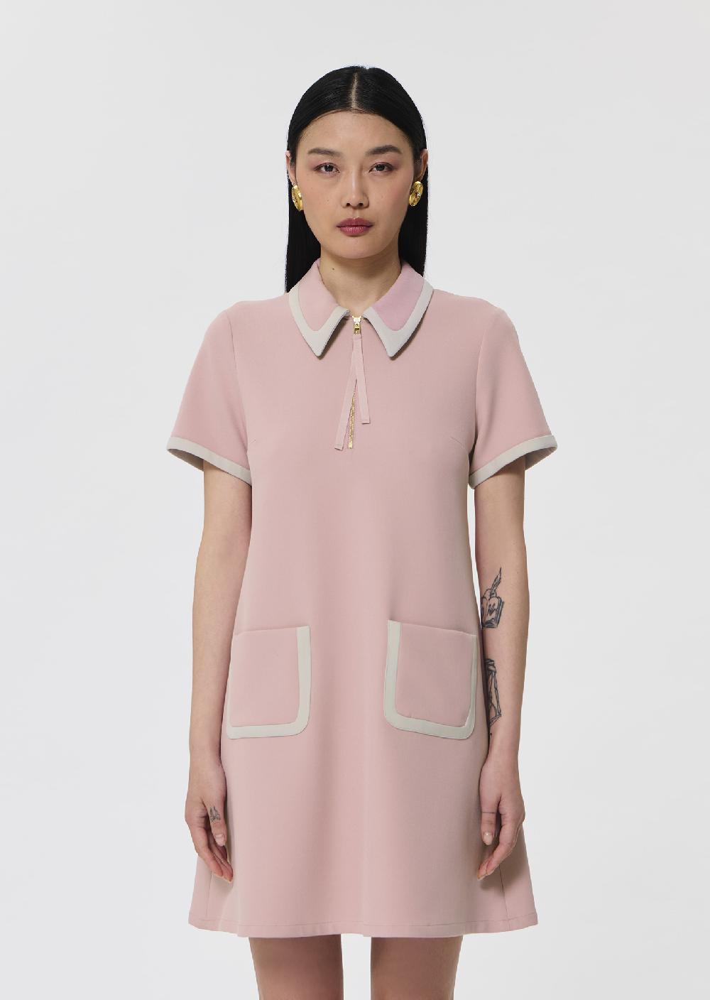 Tara Jarmon Robe Rubinarose En Toile Double