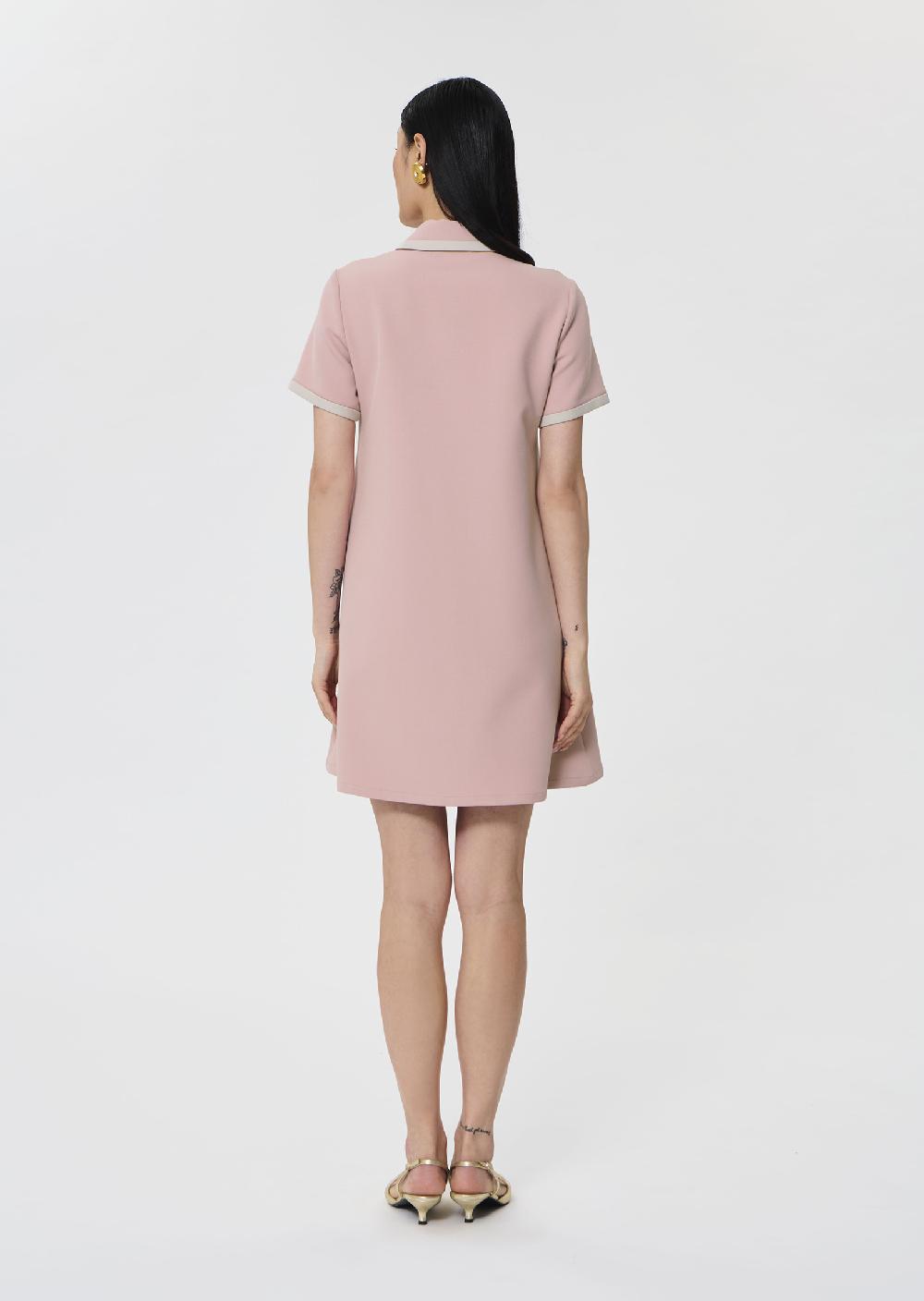 Tara Jarmon Robe Rubinarose En Toile Double