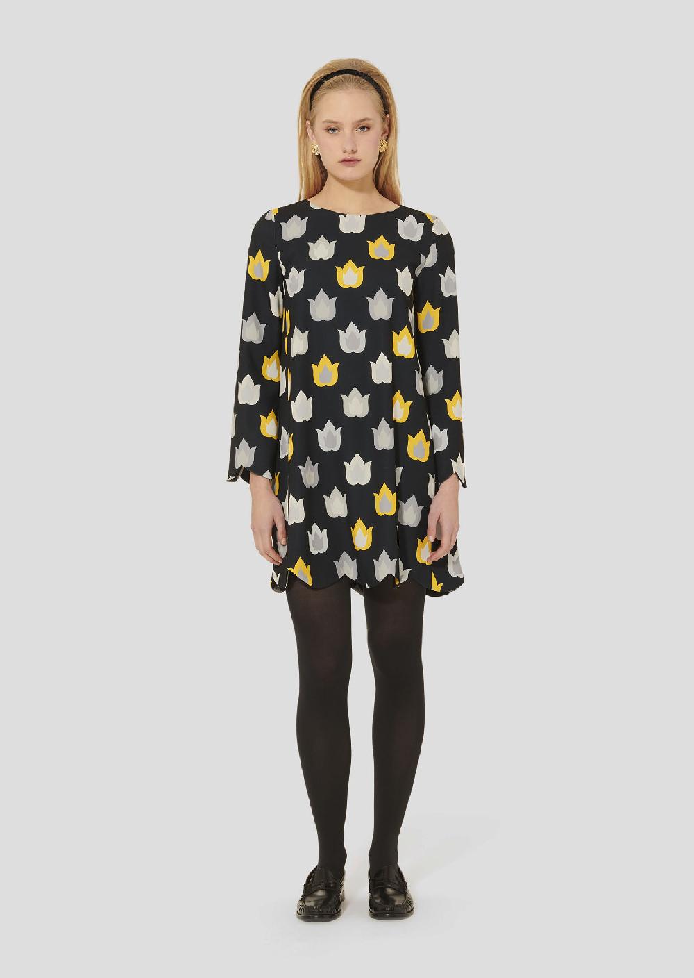 tara jarmon Robe Ruodanoire imprimée flammes