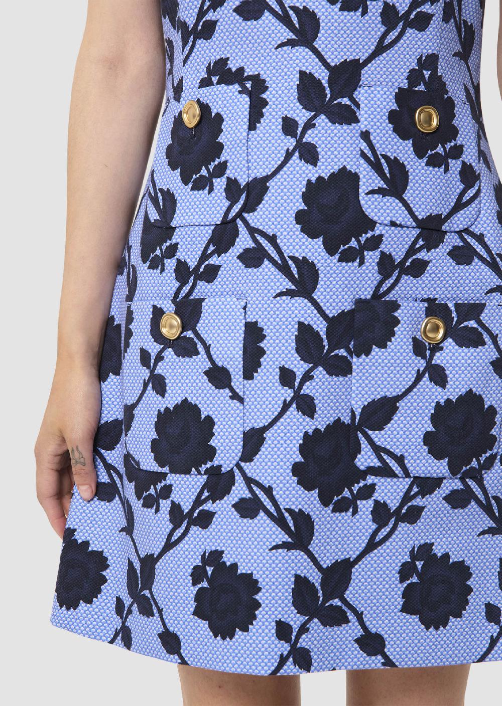 Tara Jarmon Robe Russellbleue En Jacquard