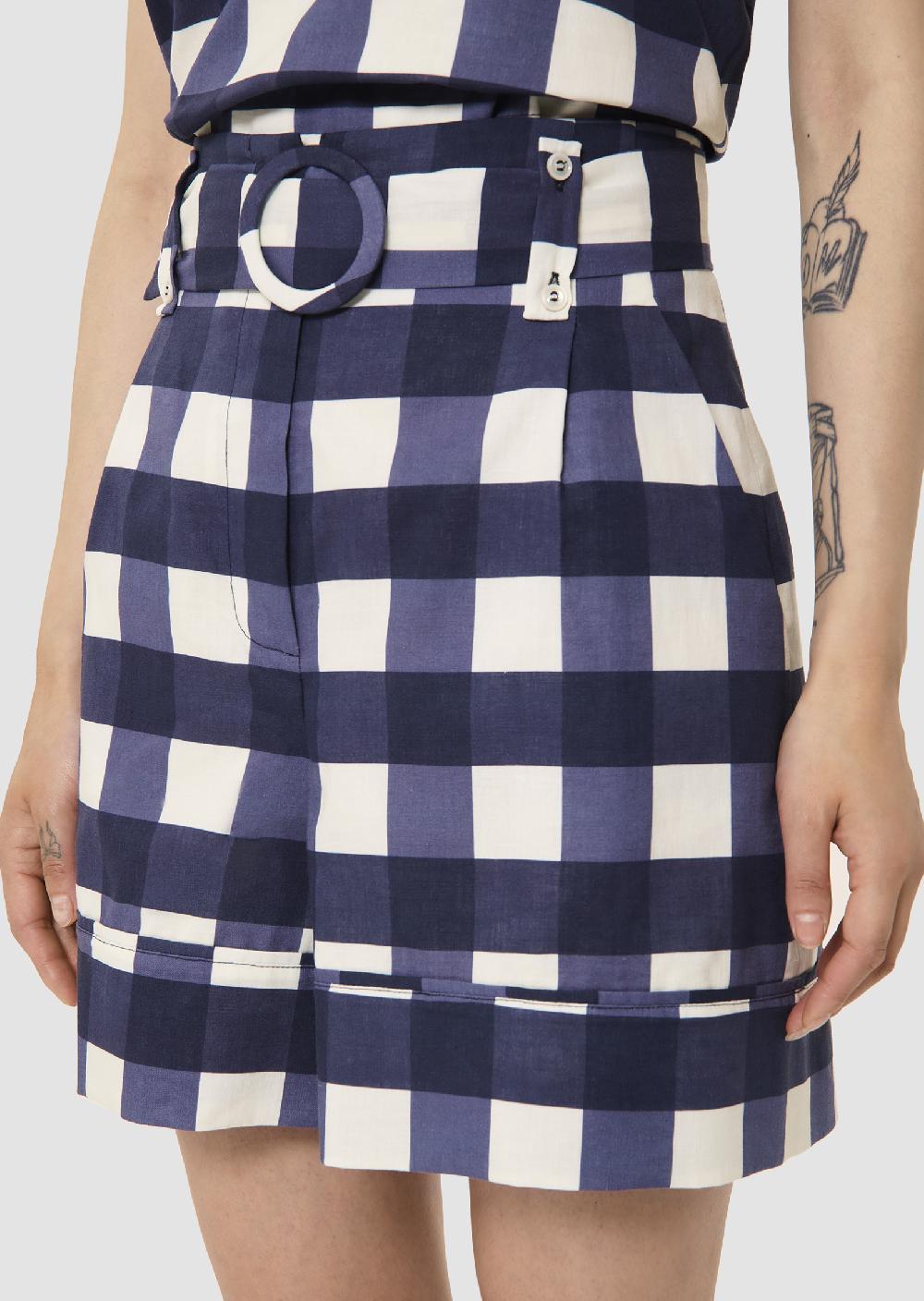 tara jarmon Short Shelbybleu nuit en vichy